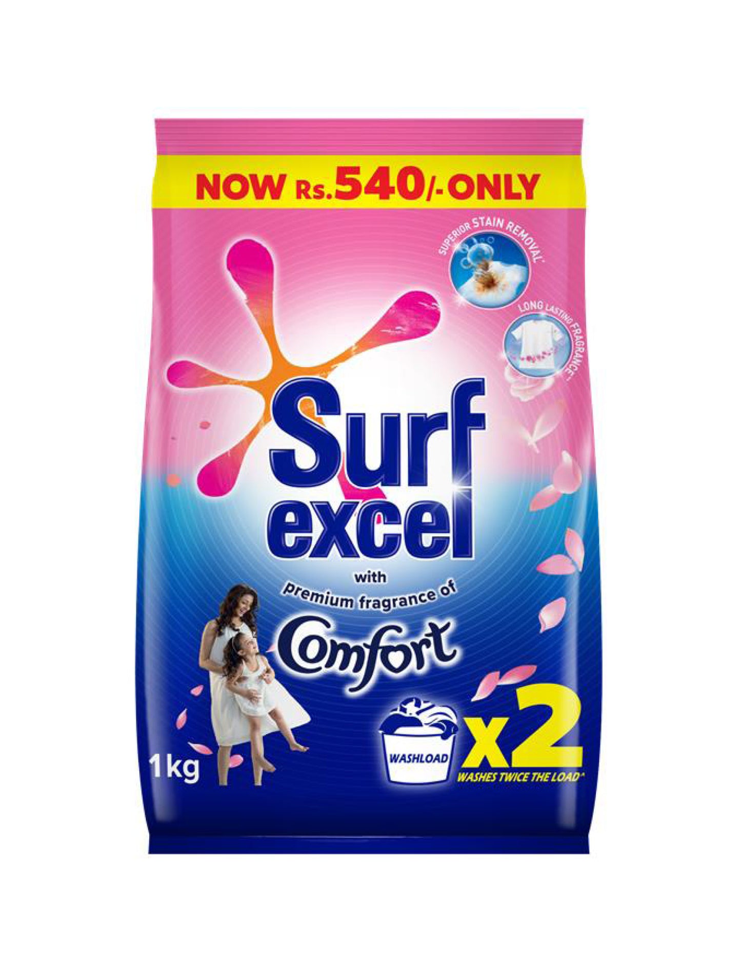Surf Excel with Comfort Laundry Detergent Powder, 1kg