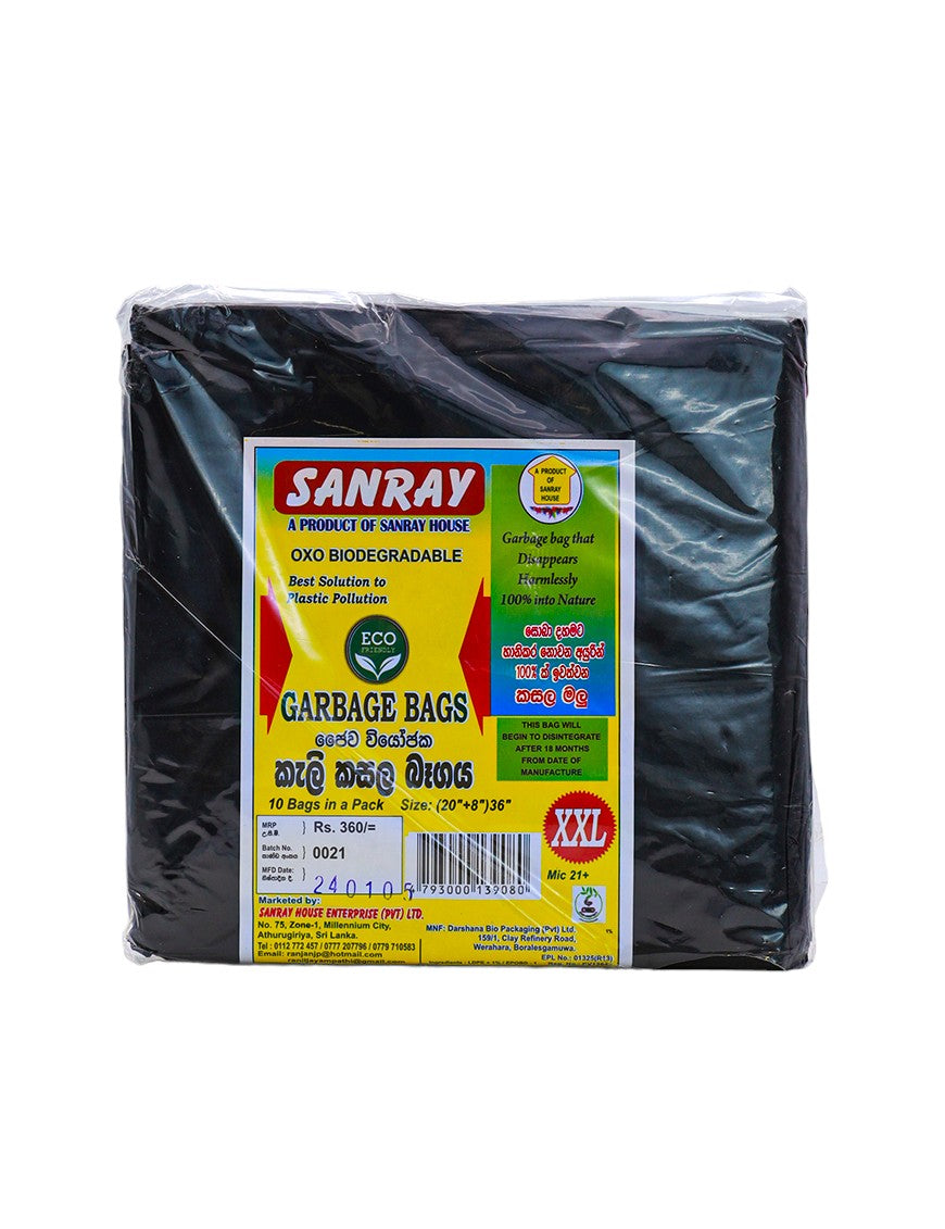 SANRAY Garbage Bags, Extra Extra Large, 10's