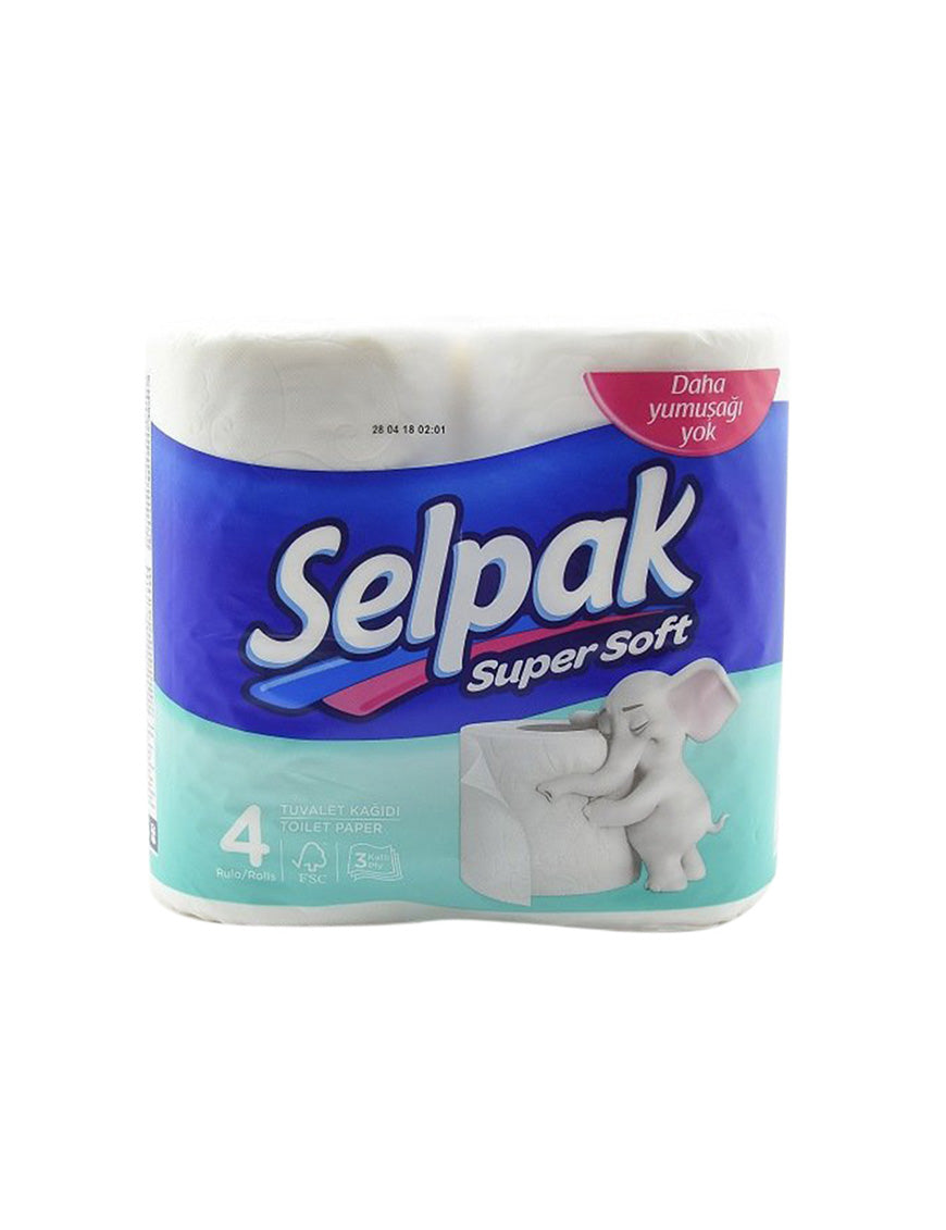SELPAK Toilet Paper Super Soft Roll, 4's