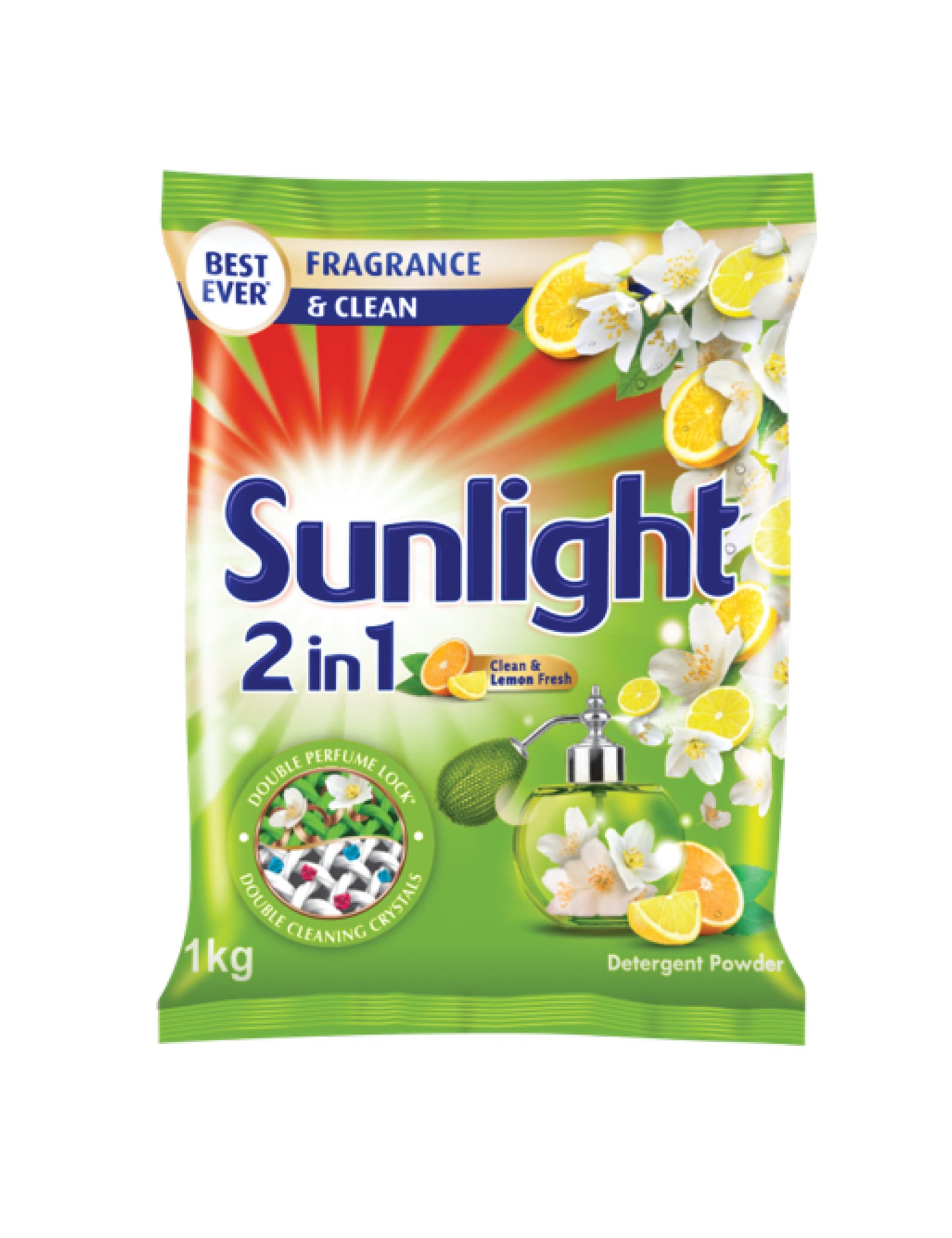 Sunlight Clean & Lemon Fresh Detergent Powder, 1kg