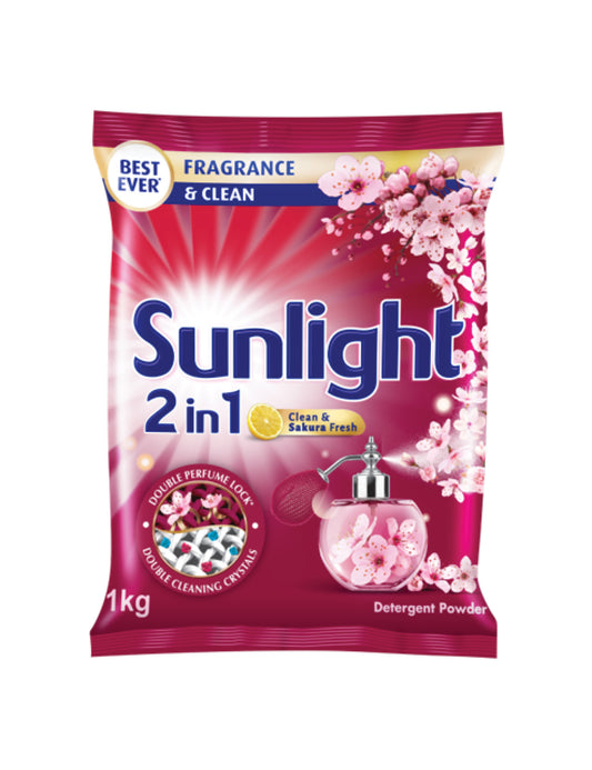 Sunlight Clean & Sakura Fresh Detergent Powder, 1kg