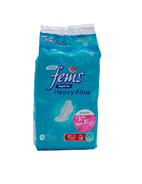 FEMS Superior Heavy Flow Sanitary Napkins, 16’s