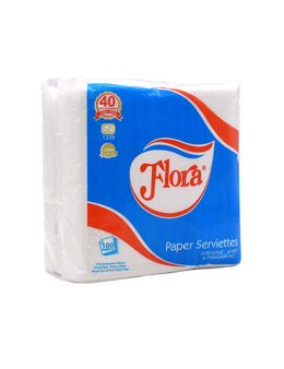 FLORA Paper Serviettes 1ply, 100s