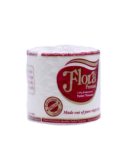 FLORA Premium Toilet Paper, 3ply, Single