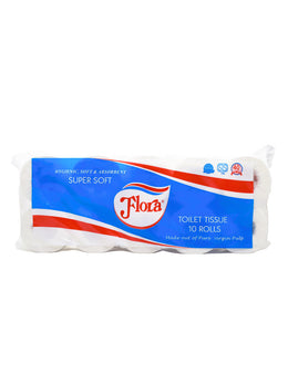 FLORA Toilet Rolls 2ply 10 pack, 133g