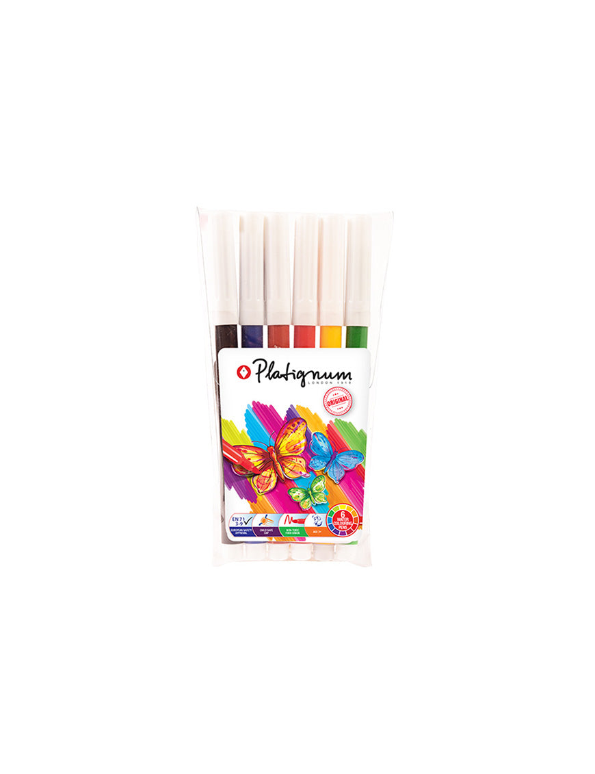 PLATIGNUM Water Coloring Pen, 6's Pack