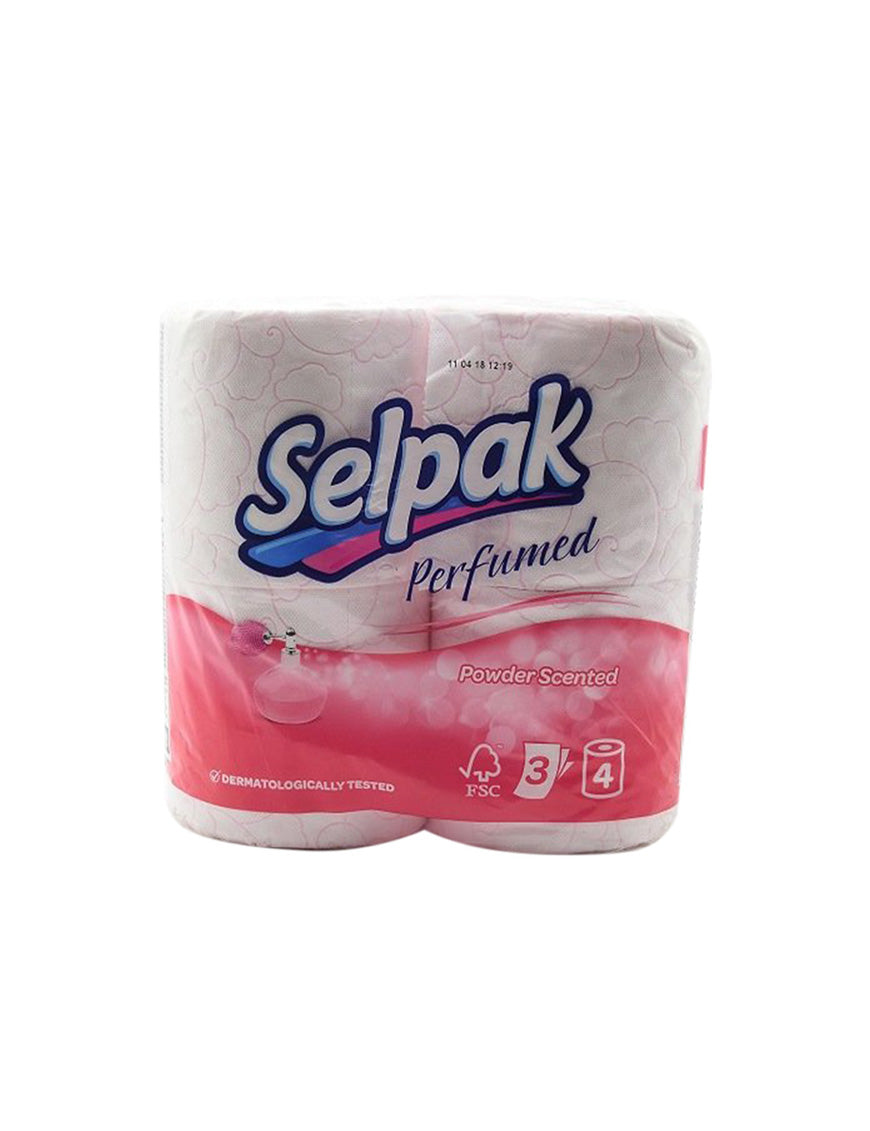 SELPAK Toilet Roll Talc Powder Scented, 4's