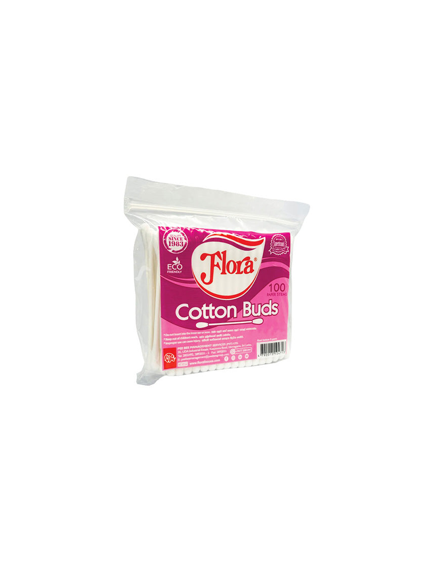 FLORA Cotton Buds Polythene Ziplock Pack, 100's