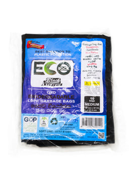 ECO SACK Medium black Garbage Bags, 24*36, LDPE