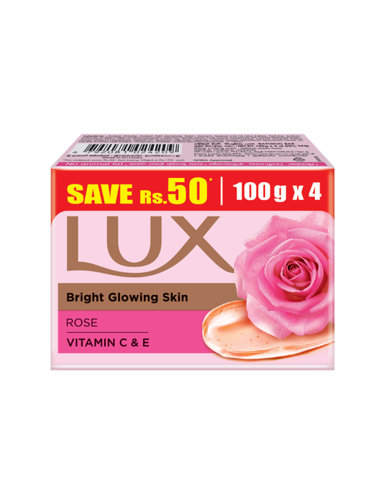 Lux Bright Glowing Skin Body Soap Multipack, (100gx4)