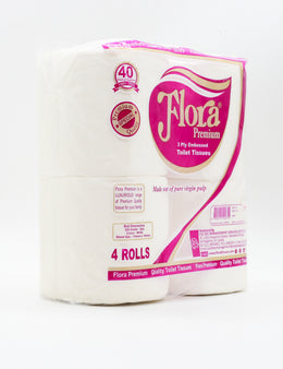 FLORA Toilet Rolls 2ply 4 pack, 133g