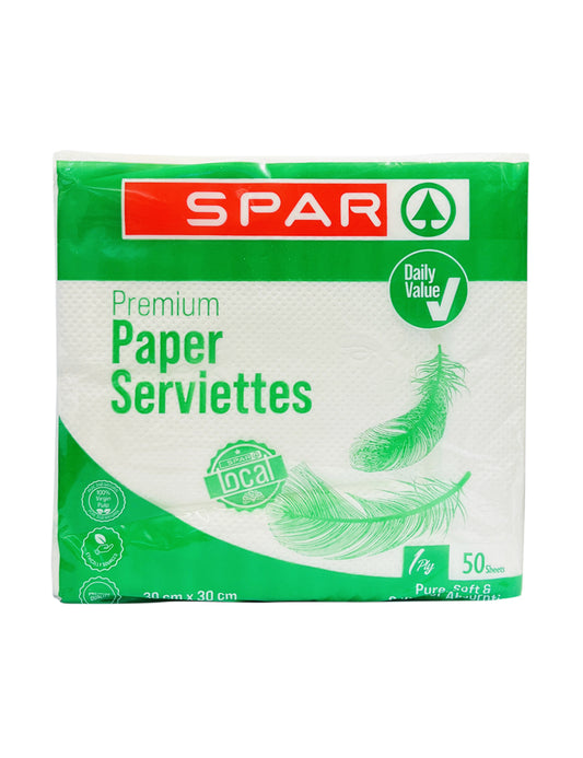 SPAR Local Paper Serviettes 1 Ply, 50'S