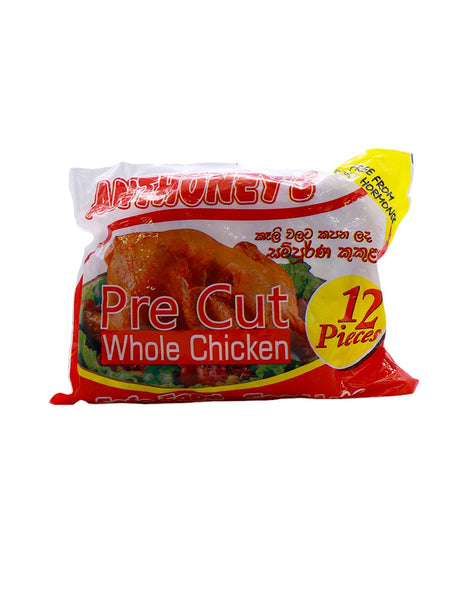 ANTHONEYS Pre Cut Whole Chicken Skin On, 1Kg