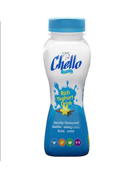 CHELLO Vanilla With Basil Seeds Drinking Yoghurt, 180ml