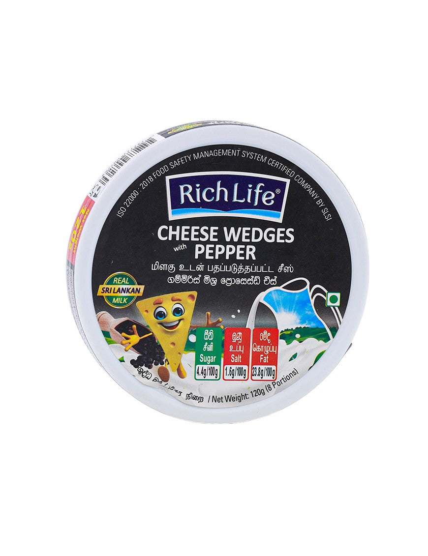RICHLIFE Cheese Wedges Pepper, 120g